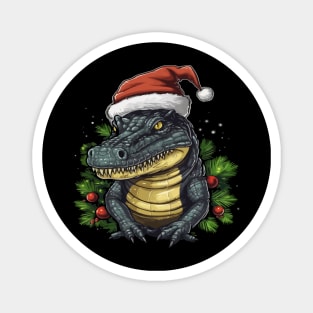 Alligator Christmas Magnet